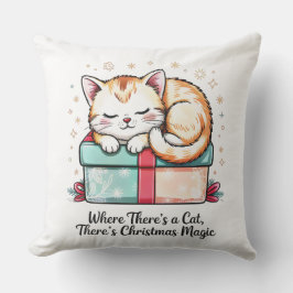 Gezellige slapende kitten - Winter Huisdecoratie Buitenkussen