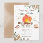 Gezellige S'mores Herfst Baby Shower Kaart (Voorkant / Achterkant)