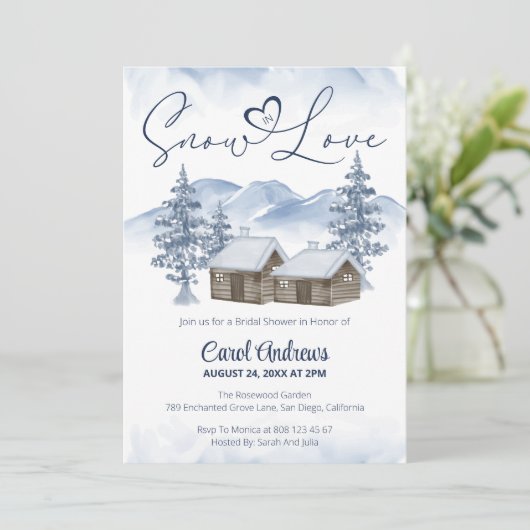 Gezellige sneeuw in de liefde Waterverf Winter Vri Kaart (Staand voorkant)