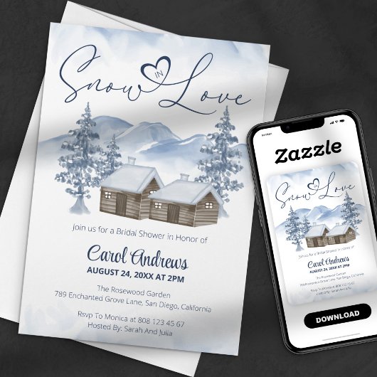 Gezellige sneeuw in de liefde Waterverf Winter Vri Kaart