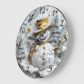 Gezellige sneeuwman kerstdecor grote klok (Hoek)