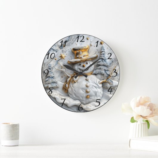 Gezellige sneeuwman kerstdecor grote klok (Huis)