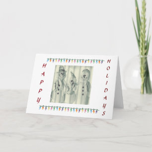 **GEZELLIGE SNEEUWMANNEN FAMILIE** WENS PRETTIG KE FEESTDAGEN KAART