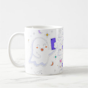Gezellige Spook Selfie Grappige Moderne Halloween Koffiemok