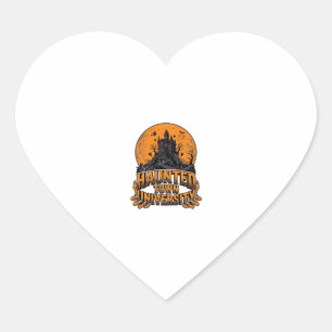 Gezellige spookstad universiteit vintage Halloween Hart Sticker