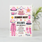 gezellige sterren Sleepover Slumber Party 13e verj Kaart (Staand voorkant)