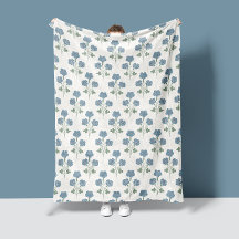 Gezellige Stof Denim & Perzik Bloemen
