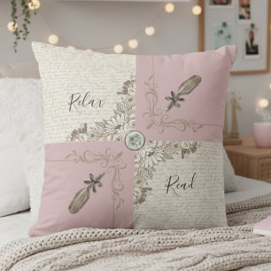 Gezellige Stofrijke Roze Roos Boekliefhebber Decor Kussen