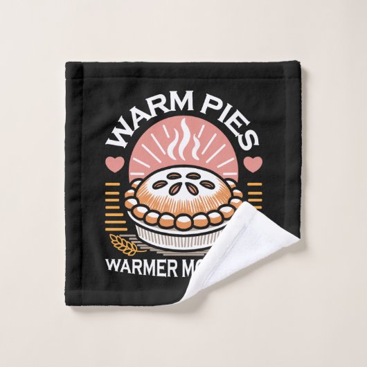Gezellige taart illustratie: warme taarten warmere bad handdoek (Wasdoekje)