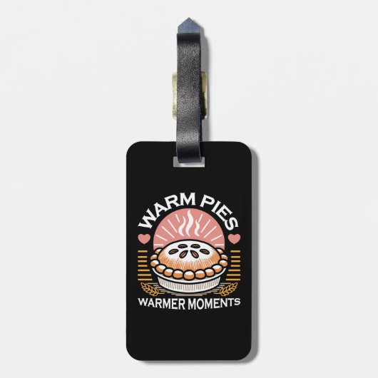 Gezellige taart illustratie: warme taarten warmere bagagelabel (Achterkant verticaal)