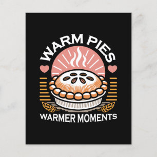 Gezellige taart illustratie: warme taarten warmere flyer
