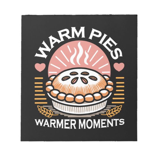 Gezellige taart illustratie: warme taarten warmere notitieblok (Voorkant)