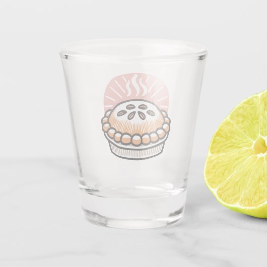 Gezellige taart illustratie: warme taarten warmere shot glas (Achterkant)