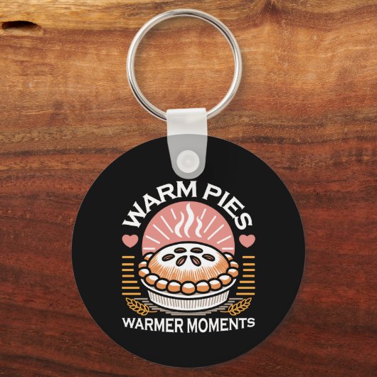 Gezellige taart illustratie: warme taarten warmere sleutelhanger (Achterkant)