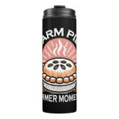 Gezellige taart illustratie: warme taarten warmere thermosbeker (Voorkant)