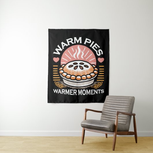 Gezellige taart illustratie: warme taarten warmere wandkleed (In situ)