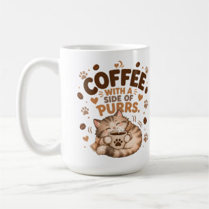 Gezellige Tabby Kat die Koffie Drinkt Purrs Mok Ca