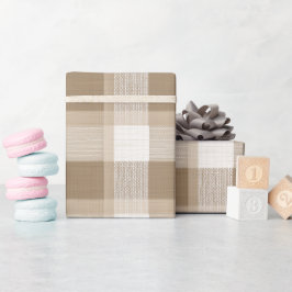 Gezellige Tannine Crème Cottage Linnen Schotlandse Cadeaupapier