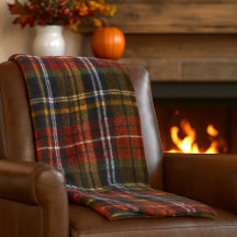 Gezellige Tartan fleece deken, herfstkleuren
