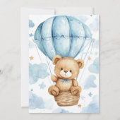 Gezellige Teddy Balloon 1e verjaardag Kaart (Achterkant)
