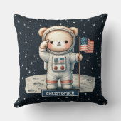 Gezellige Teddy Bear Astronaut Sierkussen Baby Boy (Achterkant)