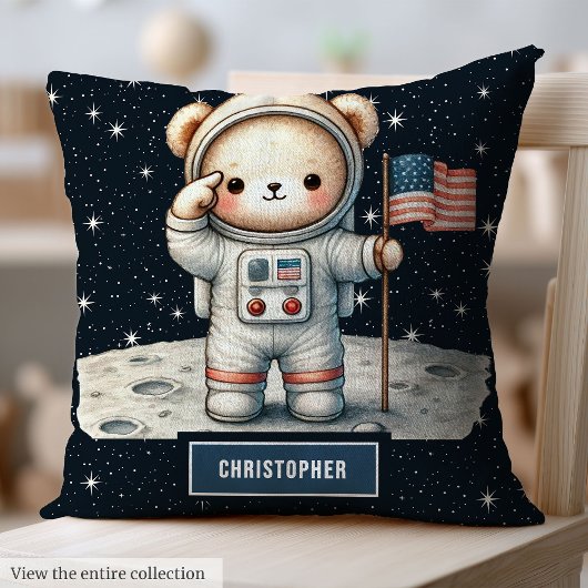 Gezellige Teddy Bear Astronaut Sierkussen Baby Boy