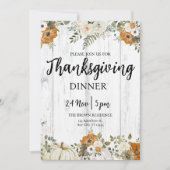 Gezellige Thanksgiving Diner Pompoen Herfst Flower Kaart (Voorkant)