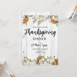 Gezellige Thanksgiving Diner Pompoen Herfst Flower Kaart
