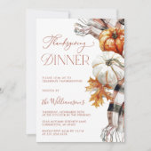 Gezellige Thanksgiving Dinner Invitation Kaart (Voorkant)