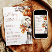 Gezellige Thanksgiving Dinner Invitation Kaart