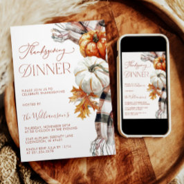 Gezellige Thanksgiving Dinner Invitation Kaart