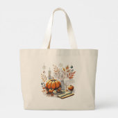 Gezellige Thanksgiving naar Winter Holiday Table D Grote Tote Bag (Achterkant)