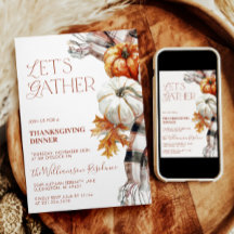 Gezellige Thanksgiving-uitnodiging - Laten we same