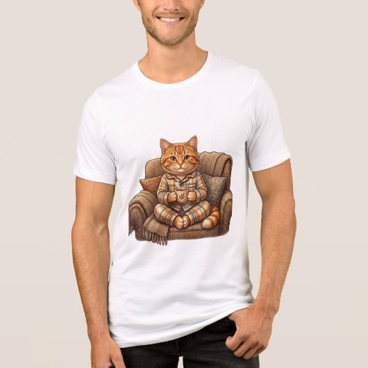 Gezellige Theetijd Kat Tri-Blend Shirt (Voorkant)