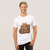 Gezellige Theetijd Kat Tri-Blend Shirt (Voorkant volledig)