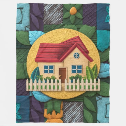 Gezellige thuishaven fleece deken (Voorkant)
