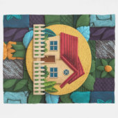 Gezellige thuishaven fleece deken (Voorkant (Horizontaal))