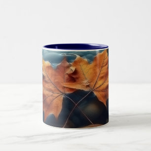 Gezellige tinten van de herfst tweekleurige koffiemok
