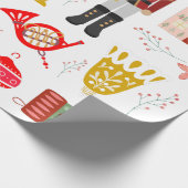 Gezellige traditionele Notenkrakers Kerstpatroon Cadeaupapier (Hoek)