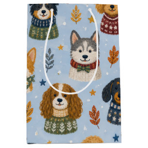 Gezellige Trui Puppies Winter Hond Patroon Medium Cadeauzakje