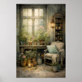 Gezellige Tuinraam Hoek Poster (Voorkant)