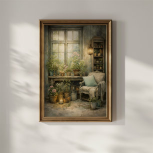 Gezellige Tuinraam Hoek Poster