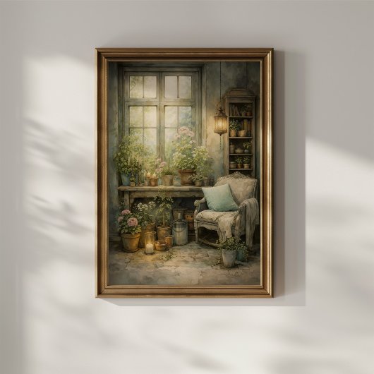 Gezellige Tuinraam Hoek Poster