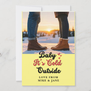 Gezellige typografie Kaart - "Baby Het is koud bui