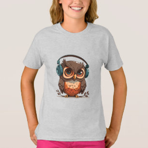Gezellige Uil met Hoofdtelefoon T-shirt