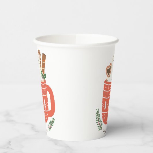 Gezellige Up warme chocolademelk Kerstmis Papieren Bekers (Links)