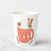 Gezellige Up warme chocolademelk Kerstmis Papieren Bekers (Voorkant)