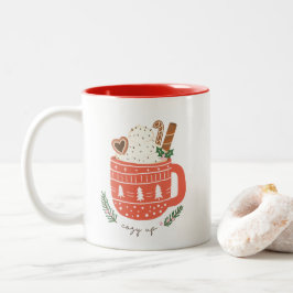 Gezellige Up warme chocolademelk Kerstmis Tweekleurige Koffiemok
