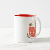Gezellige Up warme chocolademelk Kerstmis Tweekleurige Koffiemok (Voorkant rechts)