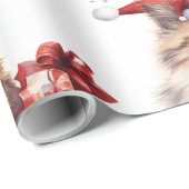 Gezellige vakantie kat met feestelijke inrichting cadeaupapier (Rol Hoek)